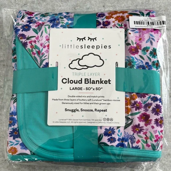 Little Sleepies Sweet Pea Cloud Blanket - Picture 1 of 1